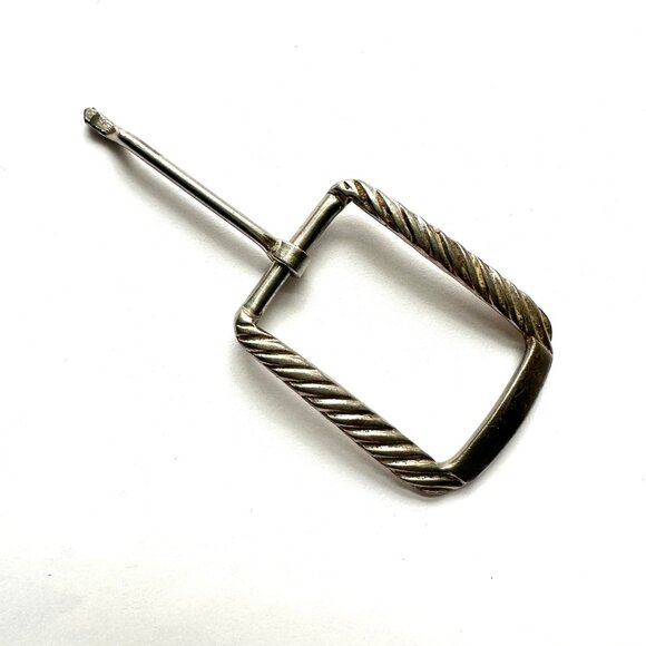 1pc Vintage 90's Belt Buckle, Large distressed silver tone buckle. 45mm x 35mm - Picture 3 of 7